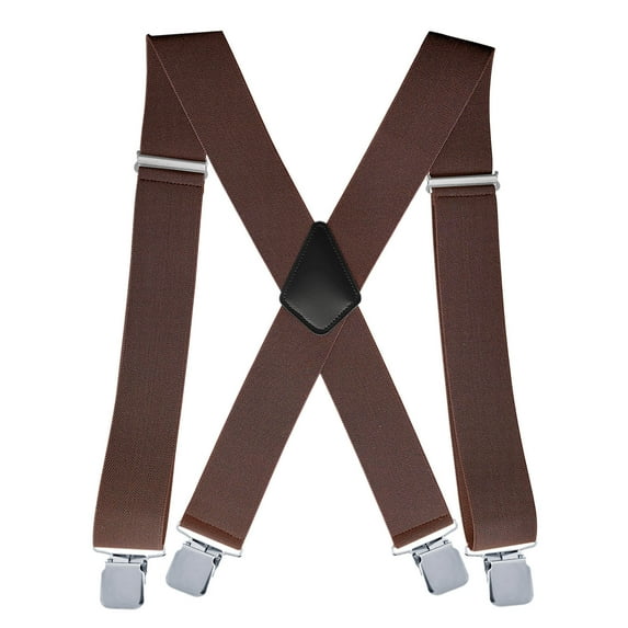 LONKITO Men's Suspenders: 1.97-inch Wide, Sturdy Clips, x-Back, Adjustable Elastic Work Casual