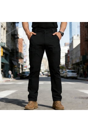 Mens Cargo Pants with Pockets, Slim Straigh Leg Work Pants, Outdoor Casual Hiking Trousers