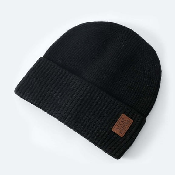 LONKITO Mens Hats Thermal Ribbed Brimless Beanie Classic Knit Fleece Warm Cap for Winter Clothes