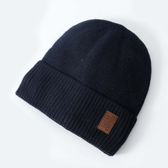 LONKITO Mens Hats Thermal Ribbed Brimless Beanie Classic Knit Fleece Warm Cap for Winter Clothes