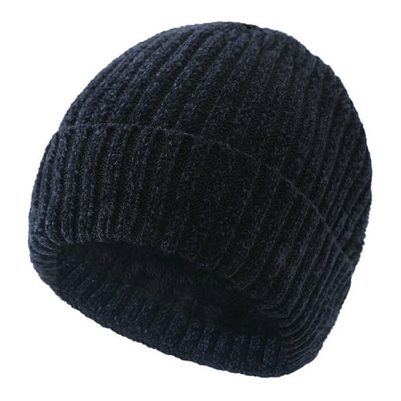 LONKITO Mens Hats Thermal Ribbed Brimless Beanie Classic Knit Fleece Warm Cap for Winter
