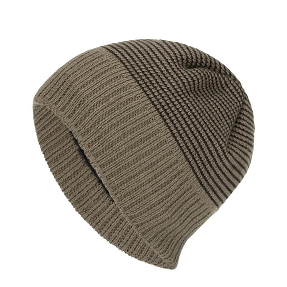LONKITO Mens Hats Winter Warm Hats Knit Brimless Beanie Fashion Striped Cap