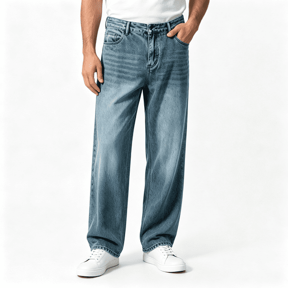 LONKITO Mens Jeans Relaxed Fit Straigh Leg Denim Pants with Pockets Casual Work Jeans Size 29x26