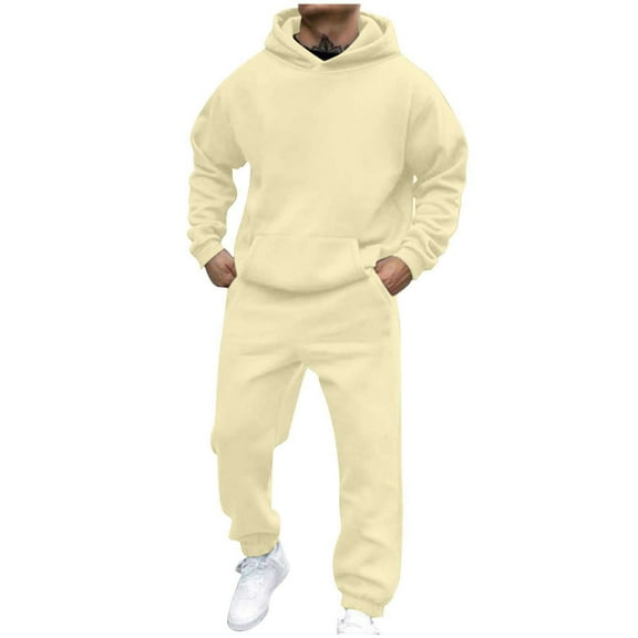 LONKITO Mens Outfit Sets Casual Workout Pullover Hoodies and Sweatpants with Pockets 2 Piece Set for Fall Winter Clothes