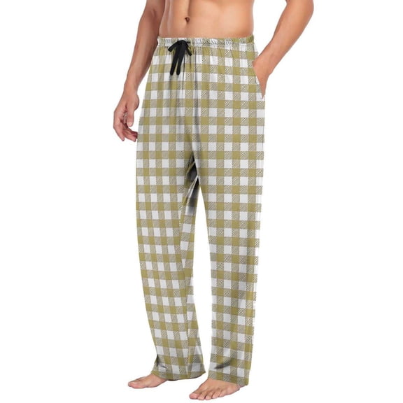 LONKITO Mens Pajama Pants, Lightweight Plaid Pjs Bottoms, Sleepwear Lounge Sleep Pants with Pockets