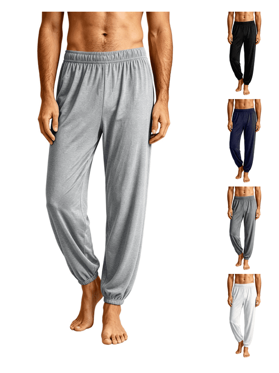 Mens Pajama Pants Soft Modal PJ Lounge Bottoms Loungewear Sleep Pants Elastic Waist Comfort