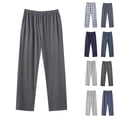 thumbnail image 1 of LONKITO Mens Pajama Pants with Pockets, Big and Tall Baggy Lounge Pajamas Pants, Cotton Casual Plaid Home Sleepwear, 1 of 4