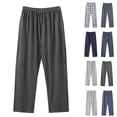 thumbnail image 1 of LONKITO Mens Pajama Pants with Pockets, Big and Tall Baggy Lounge Pajamas Pants, Cotton Casual Plaid Home Sleepwear, 1 of 4