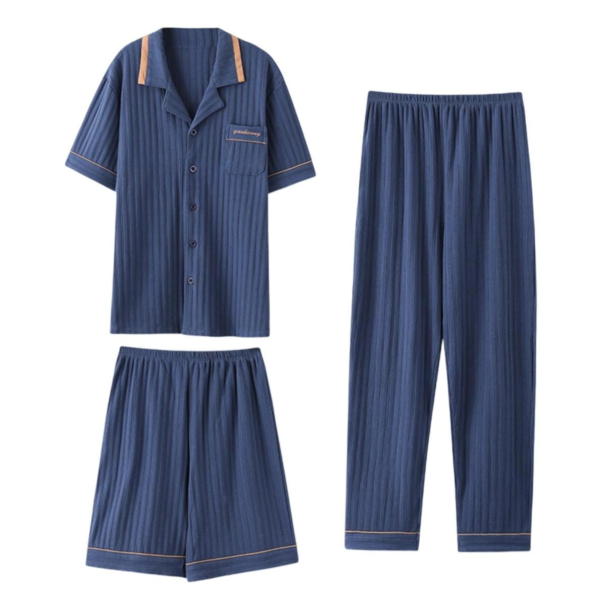 LONKITO Mens Pajama Sets Cotton Long Sleeve Shirts and Pj Pants Loungewear Sleepwear Casual Pjs 2 Piece