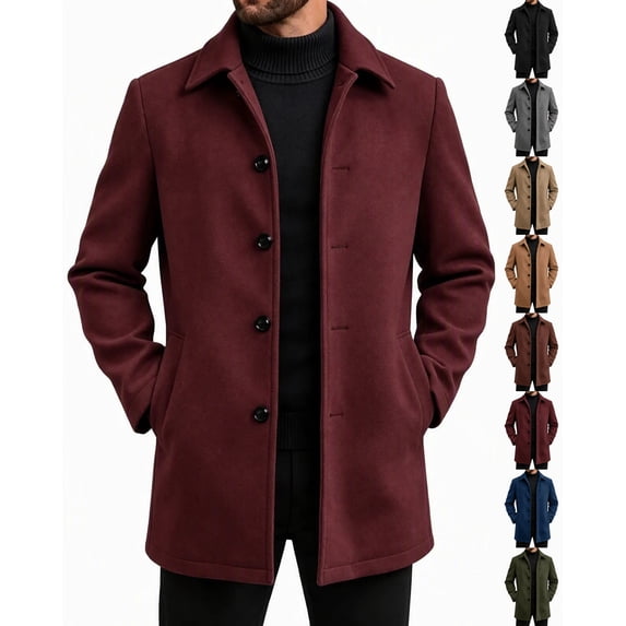LONKITO Mens Peacoat Long Jackets Relaxed Fit Outerwear Coats with Pockets for Fall Winter Clothes