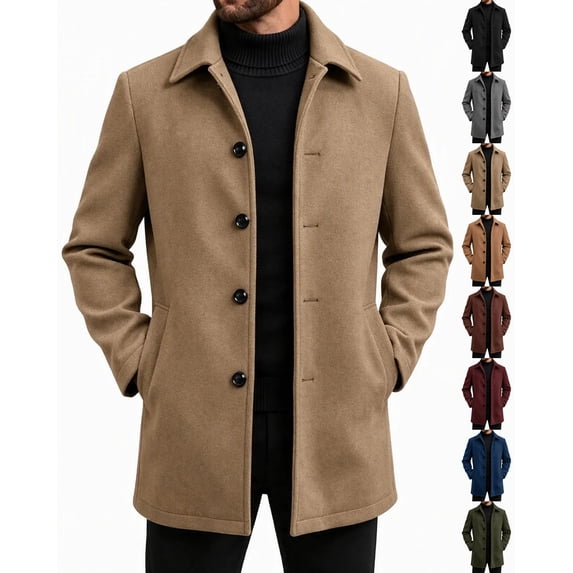 LONKITO Mens Peacoat Long Jackets Relaxed Fit Outerwear Coats with Pockets for Fall Winter Clothes