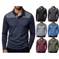 thumbnail image 1 of LONKITO Mens Polo Shirts Long Sleeve Lapel Button Pullover Shirts for Casual Business Work, 1 of 7