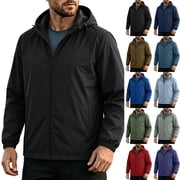 LONKITO Mens Rain Jackets Windproof Waterproof Windbreaker Packable with Hooded for Travel Hiking Cycling