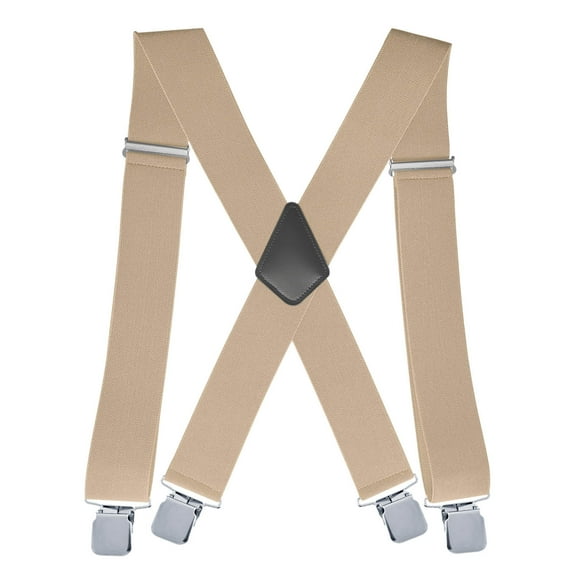 LONKITO Mens Suspenders: 1.97-inch Wide, Sturdy Clips, x-Back, Adjustable Elastic Work Casual
