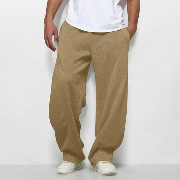 LONKITO Mens Sweatpants with Pockets Baggy Comfort Sweatpants Open Bottom Casual Workout Jogger Pants Elastic Waist Drawstring, Size S