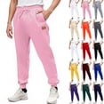 thumbnail image 1 of Mens Sweatpants with Pockets, LONKITO Casual Running Workout Sweatpants Elastic Bottom Drawstring Jogger Pants Pink XXL, 1 of 4