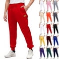 thumbnail image 1 of Mens Sweatpants with Pockets, LONKITO Casual Running Workout Sweatpants Elastic Bottom Drawstring Jogger Pants Red M, 1 of 5