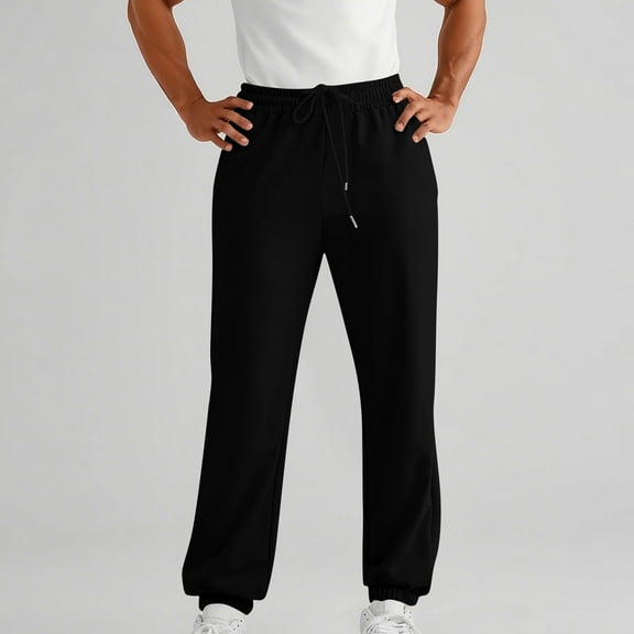LONKITO Mens Sweatpants with Pockets Fleece Sweat Jogger Pants Drawstring Athletic Workout Running Sweatpants Elastic Bottom, Size 3XL