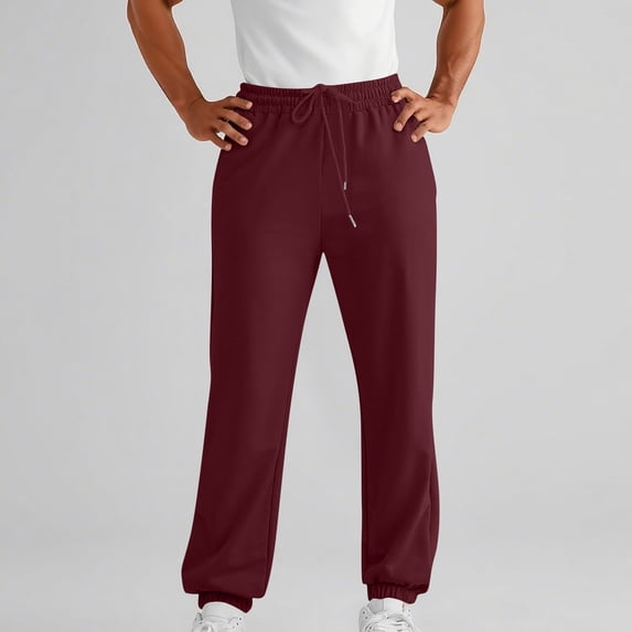 LONKITO Mens Sweatpants with Pockets Fleece Sweat Jogger Pants Drawstring Athletic Workout Running Sweatpants Elastic Bottom, Size L