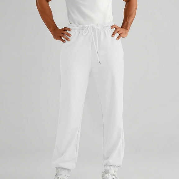 LONKITO Mens Sweatpants with Pockets Fleece Sweat Jogger Pants Drawstring Athletic Workout Running Sweatpants Elastic Bottom, Size S