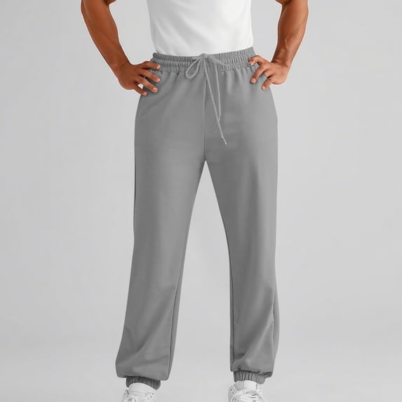 LONKITO Mens Sweatpants with Pockets Fleece Sweat Jogger Pants Drawstring Athletic Workout Running Sweatpants Elastic Bottom, Size XXL