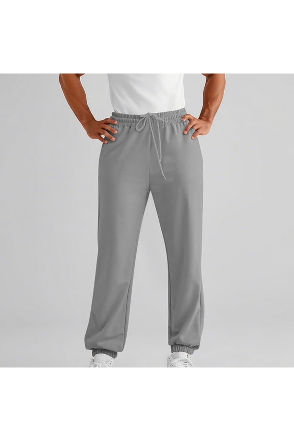 Mens Sweatpants with Pockets Fleece Sweat Jogger Pants Drawstring Athletic Workout Running Sweatpants Elastic Bottom, Size XXL