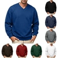 thumbnail image 1 of LONKITO Sweatshirts for Men V-neck Pullover Sweatshirts Long Sleeve Ribbed Hem Loose Tops for Fall Winter Clothes, 1 of 8