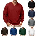 thumbnail image 1 of LONKITO Sweatshirts for Men V-neck Pullover Sweatshirts Long Sleeve Ribbed Hem Loose Tops for Fall Winter Clothes, 1 of 8