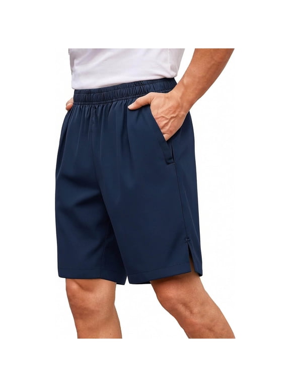 Summer Mens Shorts Elastic Waist Lightweight Athletic Shorts with Pockets for Casual Home Beach Running, 7 Inseam, Size XL