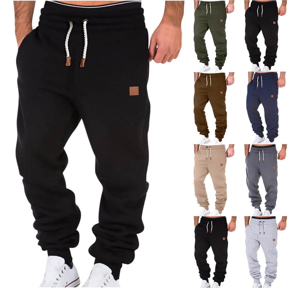Mens Sweatpants with Pockets, LONKITO Athletic Workout Jogger Pants Running Casual Sweatpants Elastic Bottom, Size 4XL