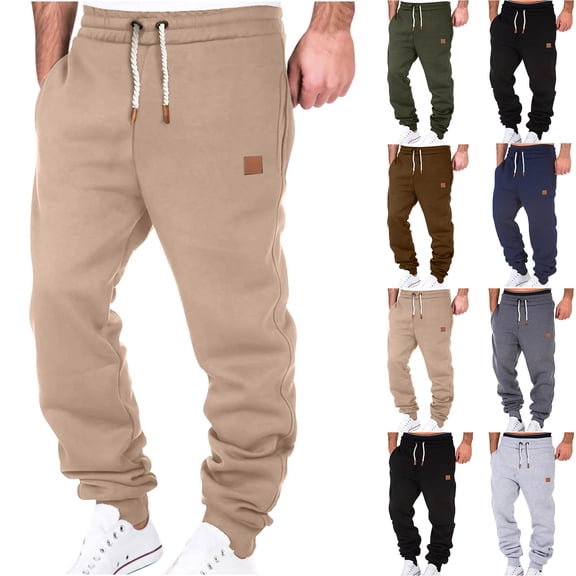 Mens Sweatpants with Pockets, LONKITO Athletic Workout Jogger Pants Running Casual Sweatpants Elastic Bottom, Size L