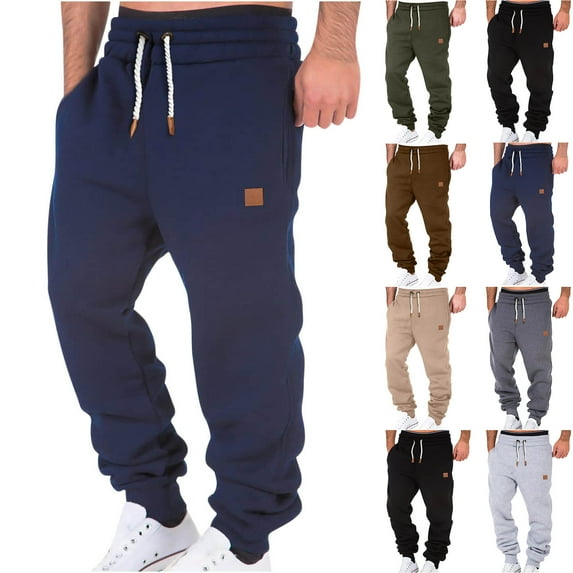 Mens Sweatpants with Pockets, LONKITO Athletic Workout Jogger Pants Running Casual Sweatpants Elastic Bottom, Size S