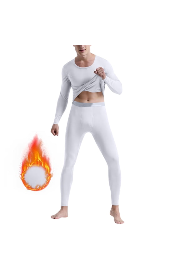Thermal Underwear for Men Fleece Lined Warm Long Johns Loungewear Shirts and Pants Outfit Sets Fall Winter Clothes