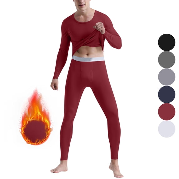 LONKITO Thermal Underwear for Men Set Fleece Lined Warm Long Johns Loungewear Fall Winter Clothes