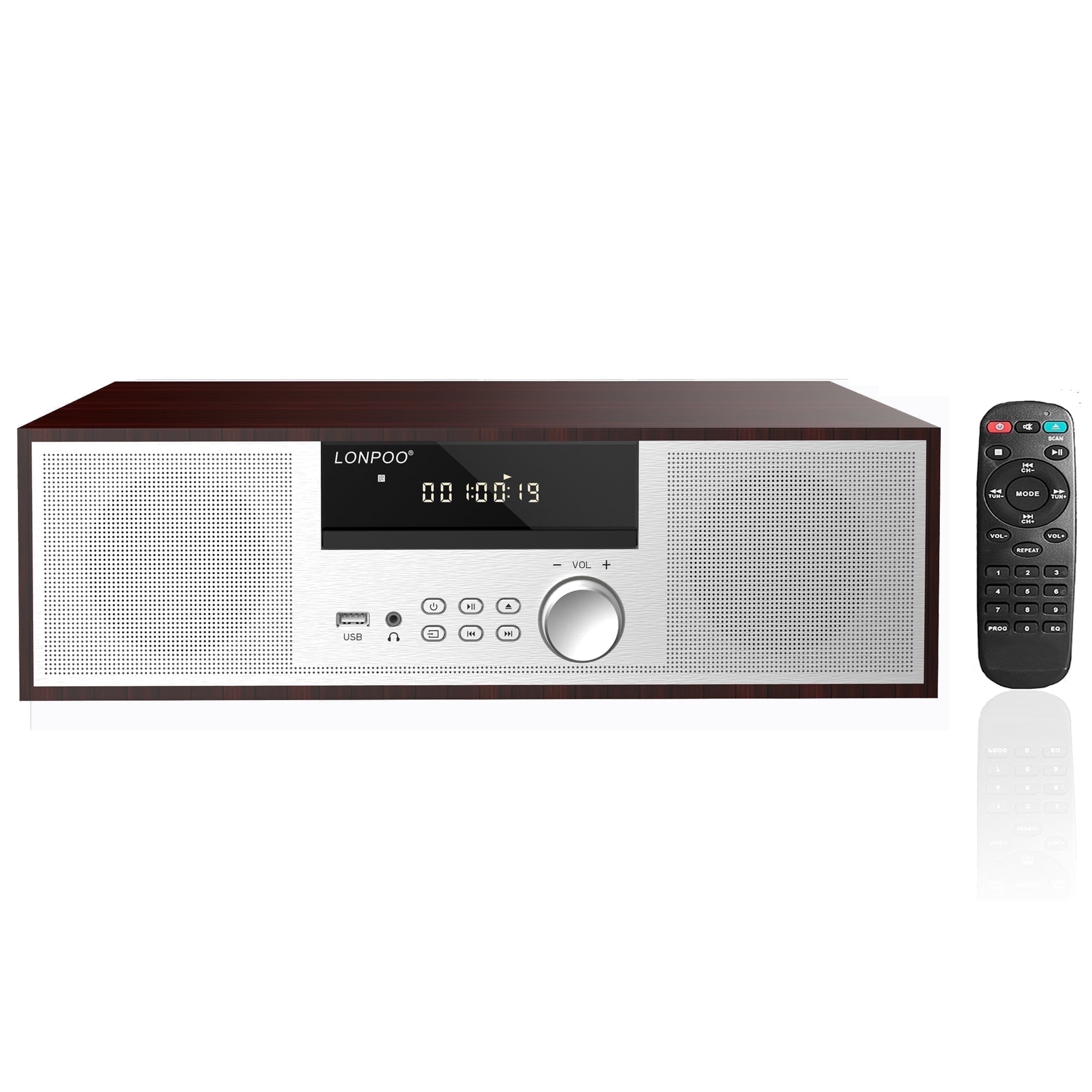 LONPOO LP-816 CDプレーヤーコンポ FM Bluetooth LONPOO LP-816 Bluetooth Home Stereo System, 40 Watts RMS CD