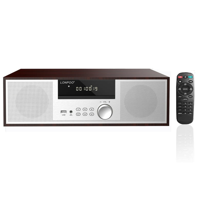 LONPOO LP-816 Bluetooth Home Stereo System, 40W RMS CD & FM Radio
