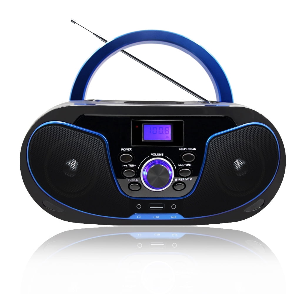 LONPOO Portable CD Player, Boombox with FM Radio,USB Playback,Bluetooth