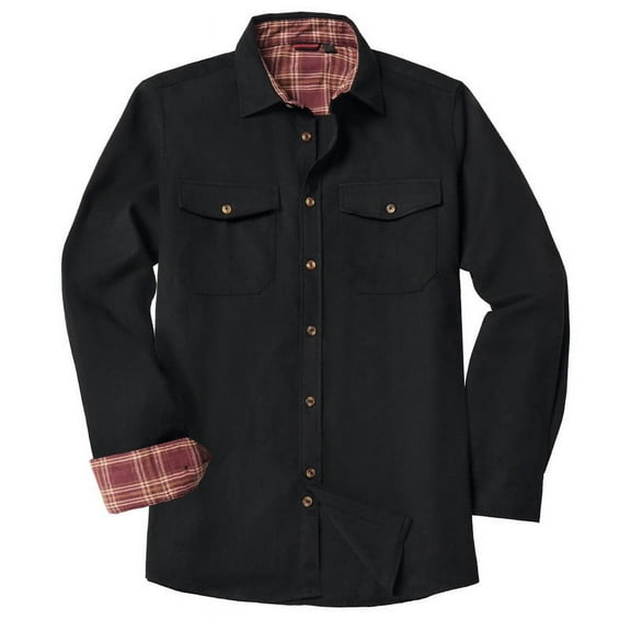 LONSSA Men's Long Sleeve Flannel Shirts Casual Button Down Shirt with Pockets, Sizes S-4XL