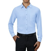 Men Stretch Shirts Solid Color Double Pocket Short Sleeve Lapel Button ...