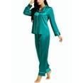 thumbnail image 1 of LONXU Women's Sleepwear Silk Satin Luxury Nightwear Sets Green S, 1 of 6