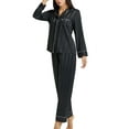 thumbnail image 1 of Lonxu Women's Satin Pajama Set, Long Sleeve & Pants, Soft Sleepwear, Pink, 1 of 6