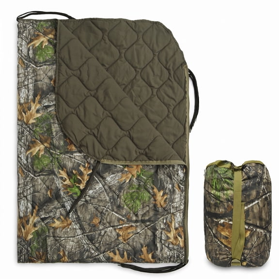 LOOGU Camo Blanket Waterproof Insulation Poncho Liner for Outdoor Camping, Hiking, Hunting, Survival, Backpacking, Picnicking