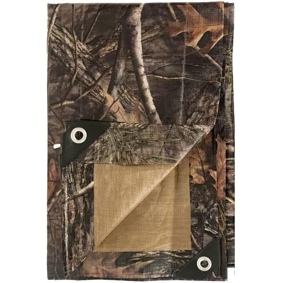 LOOGU Heavy Duty Waterproof Tarp, Bionic Tree Camo Multi Purpose Poly Cover