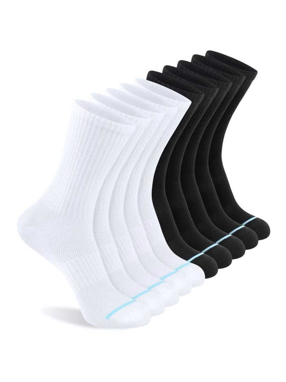 8 Pairs Crew Socks for Women, Womens Crew Socks Lightweight Thin Long Socks with Arch Support High Socks Women Casual Socks