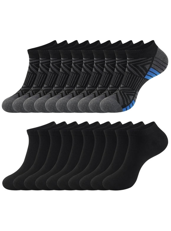 10 Pairs Mens Ankle Socks Lightweight Athletic Sports Running Short Low Cut Socks for Men Socks