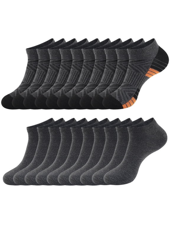 10 Pairs Mens Ankle Socks, Lightweight Low Cut Athletic Socks for Sports Running Workout Daily Wear