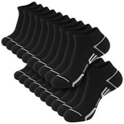 LOOIKOOS 10 Pairs Mens Cushioned Ankle Socks, Low Cut with Arch Surpport Running Sock for Men