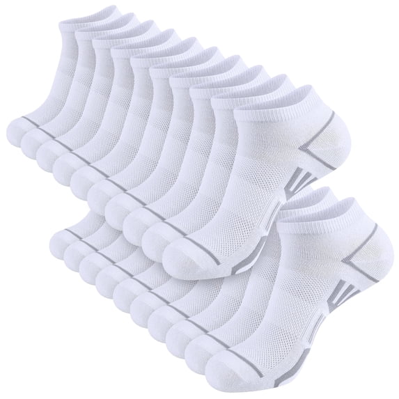 LOOIKOOS 10 Pairs Mens Ankle Socks, Soft Cushioned Running Athletic Casual Breathable Sock for Men with Arch Surpport