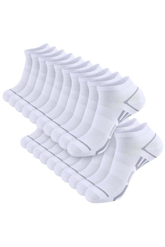 10 Pairs Mens Ankle Socks, Soft Cushioned Running Athletic Casual Breathable Sock for Men with Arch Surpport