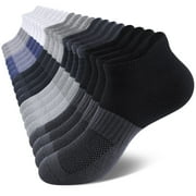 LOOIKOOS 10 Pairs Mens Ankle Socks,Low Cut Lightweight Athletic Breathable Casual Socks for Men With Tab Shoes